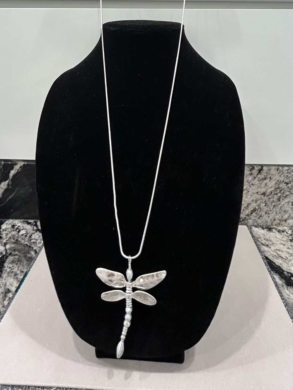 J. Jill Silver Dragonfly Pendant Necklace